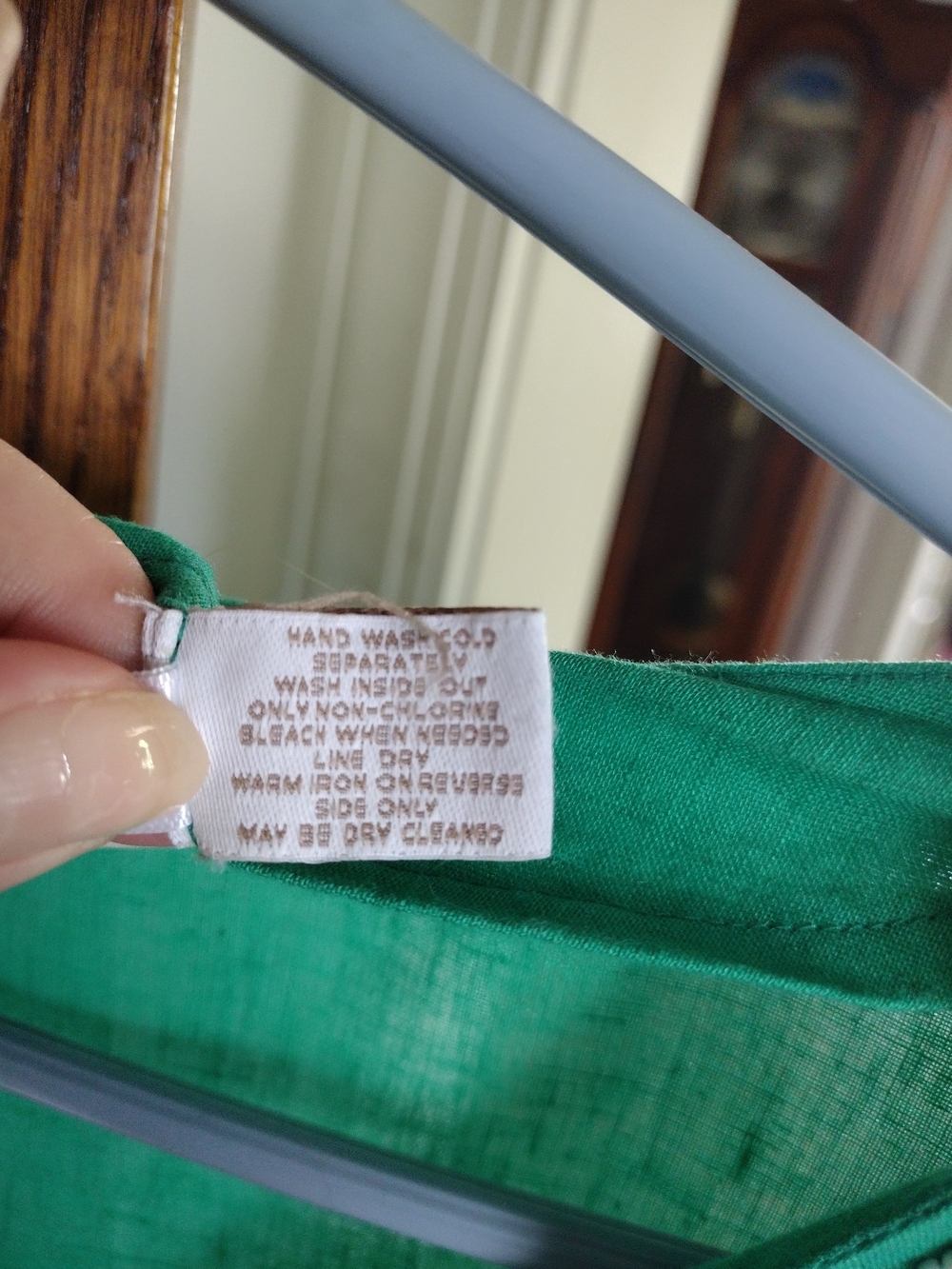 Chico's Emerald Green Linen V-Neck Tunic with Intricate White Beading Size 3 - Picture 6 of 7